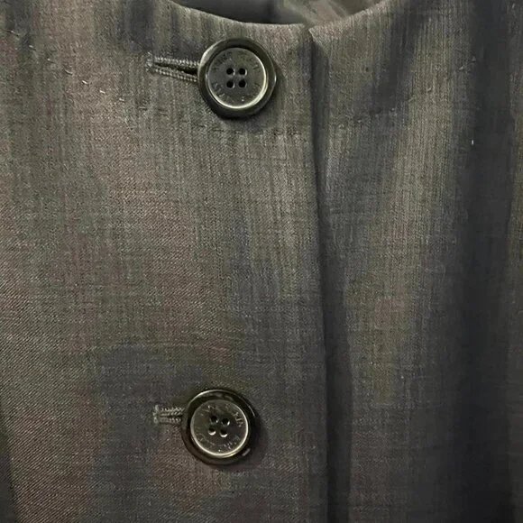 Anne Klein Gray Blazer with Collarless Design and 3/4 Sleeves - Picture 3 of 7